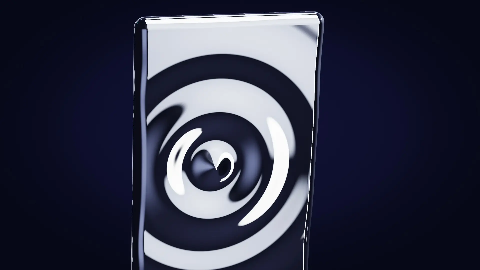 A chrome slab with a liquid surface — a detail