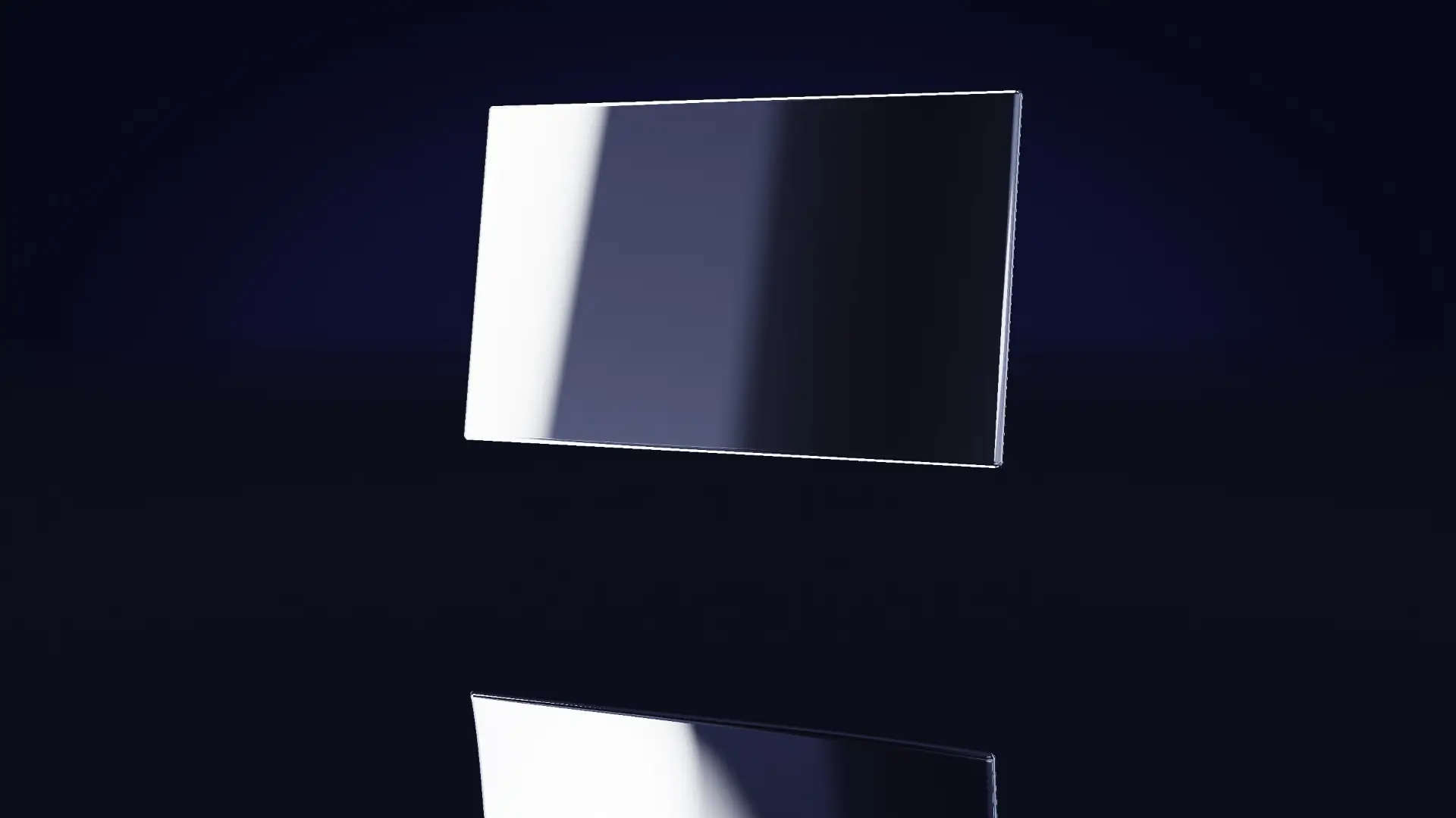 A chrome sheet over a mercury mirror — from a low angle