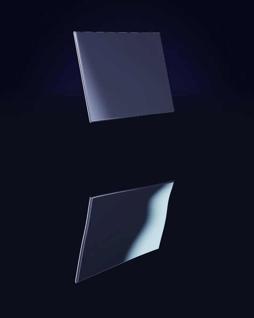 A chrome sheet over a mercury mirror — a wide view