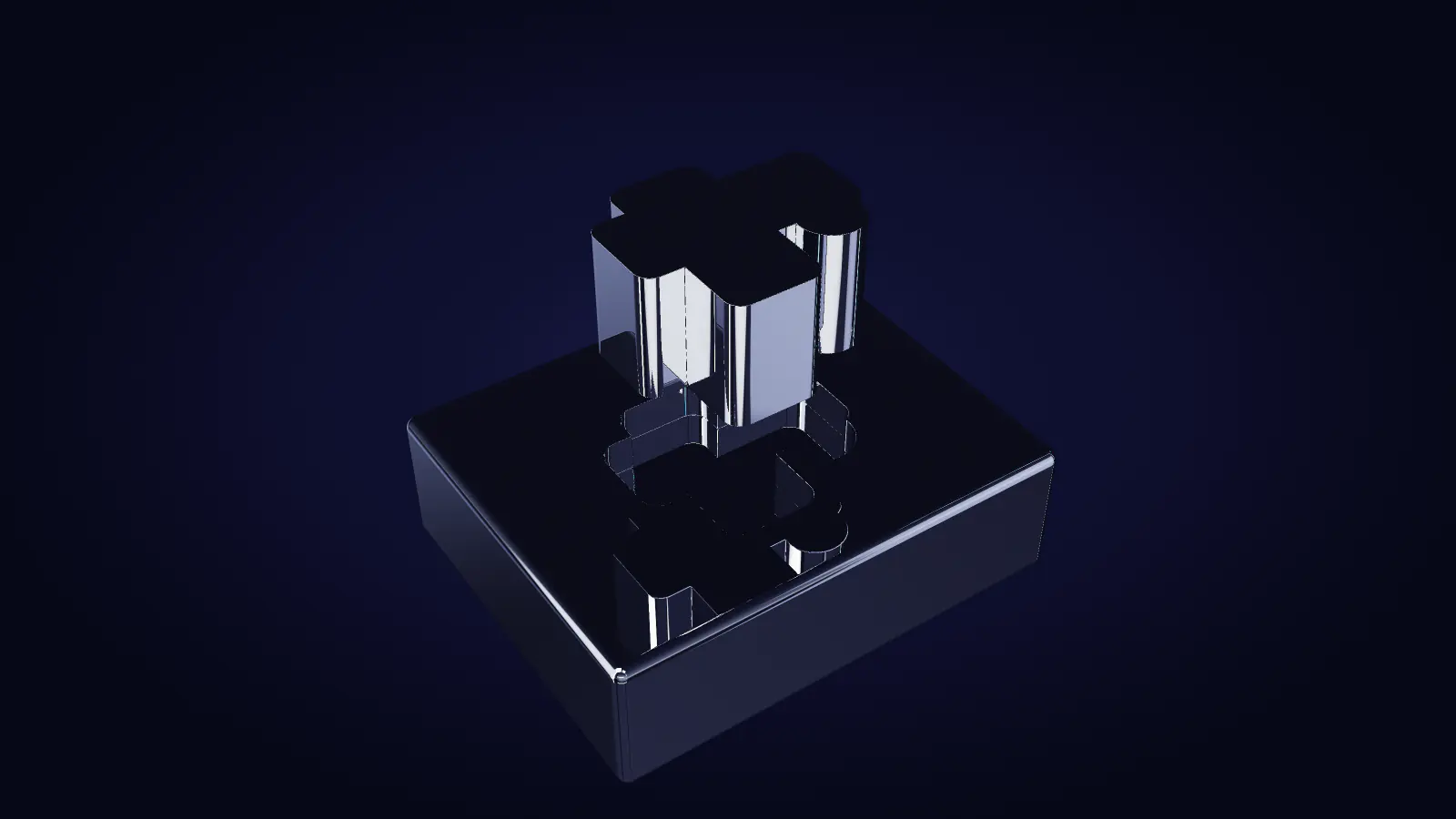 The fitted piece above its socket, from above
