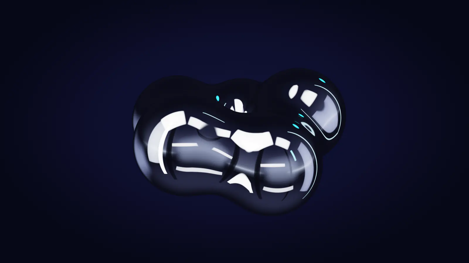Five chrome spheres joined into one body