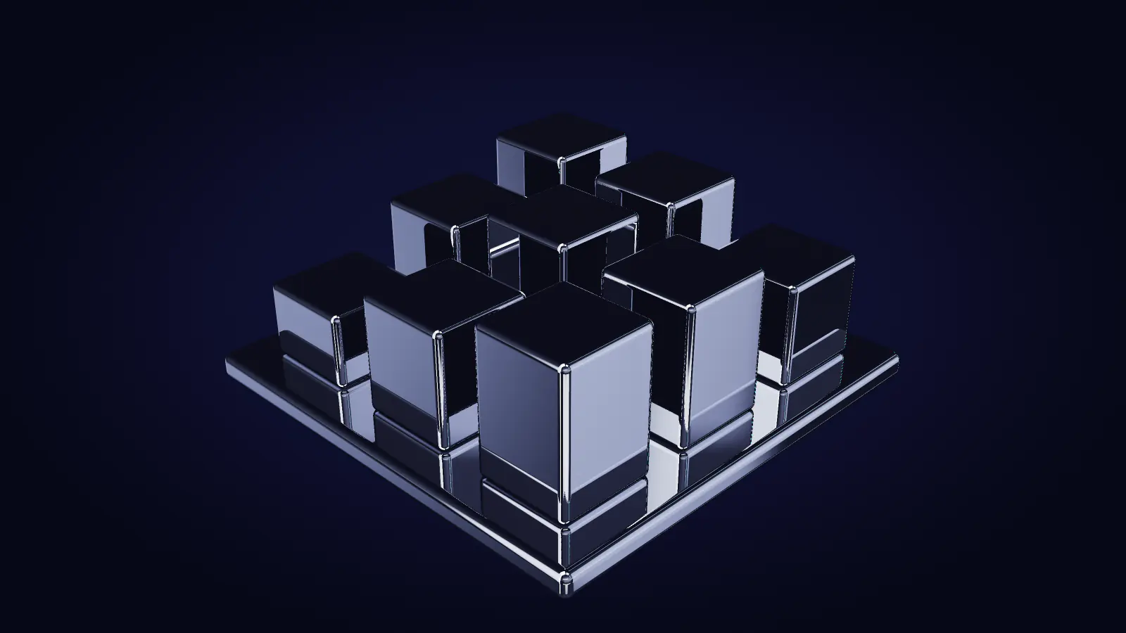 Chrome modules rising from one base